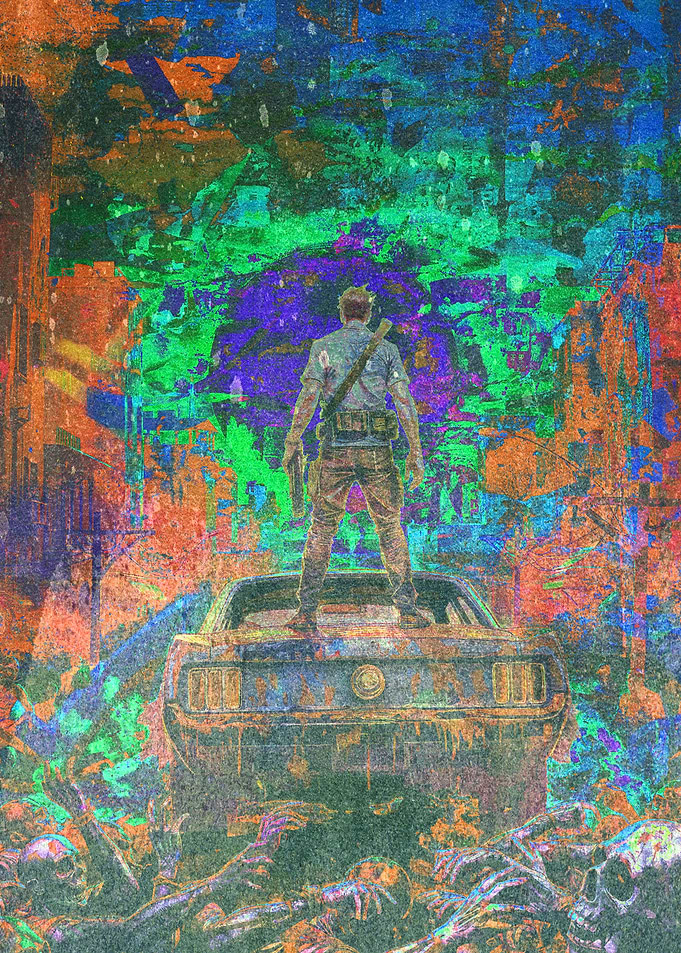 Zombie Combat Battle Survivor Artwork Poster