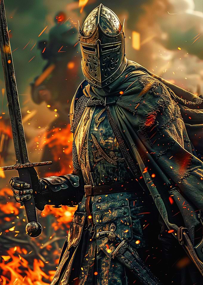 Medieval Knight in Battle Armor