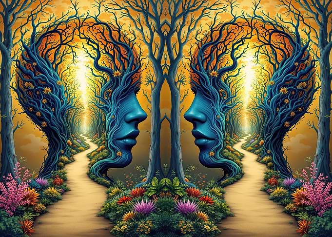 Tree Faces in Forest Paths