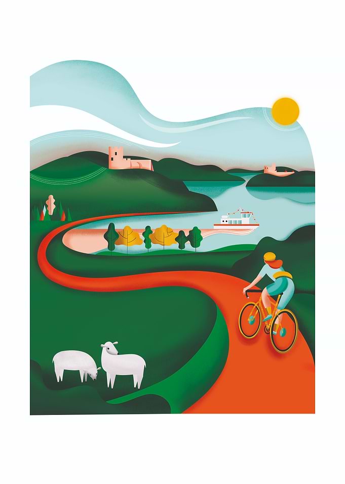 Cycling, Bikepacking, Bicycle poster