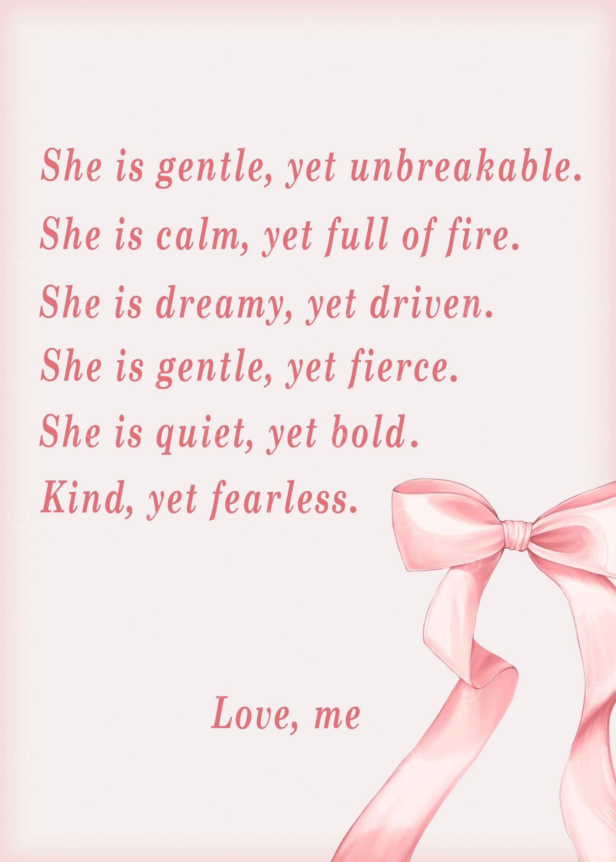 Inspirational Quote with Pink Ribbon