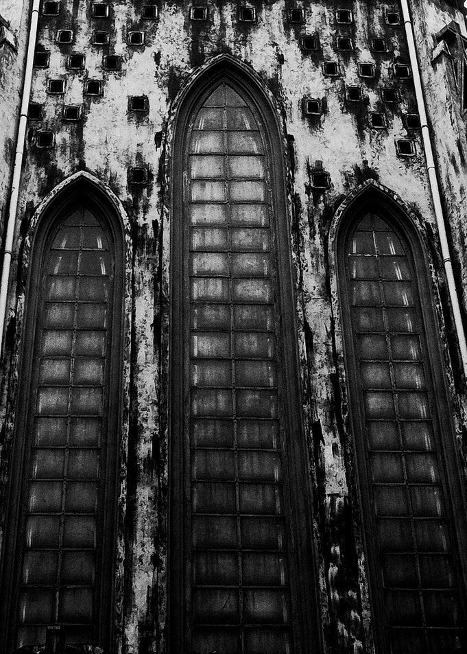 Gothic Windows Black and White