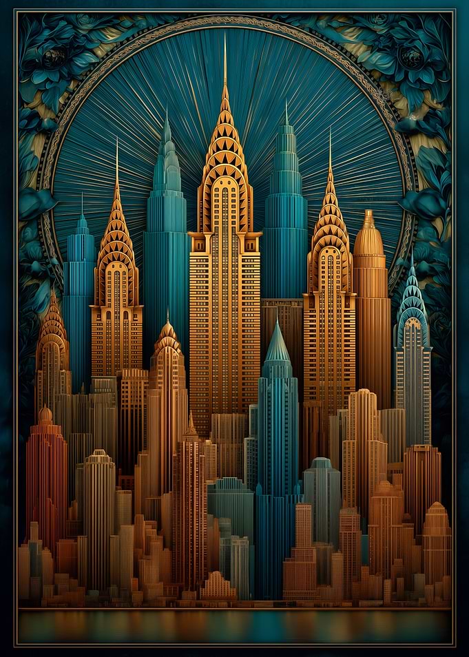 Art Deco New York Cityscape