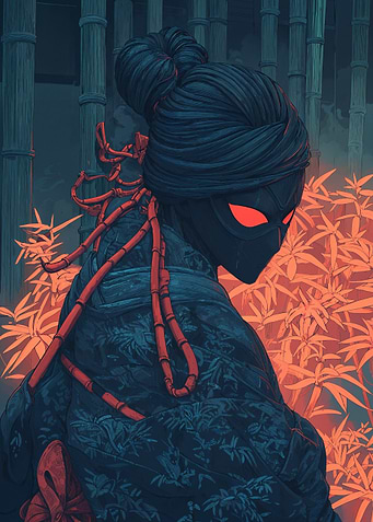 Masked Girl Geisha