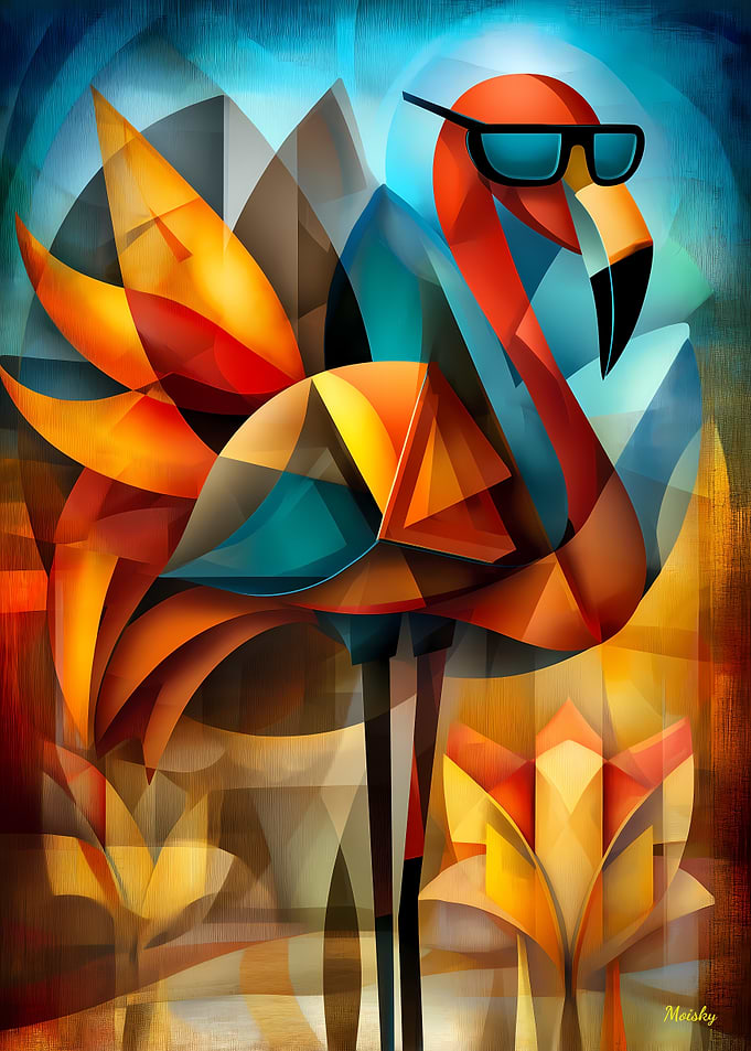 Charming Flamingo – Cubist Cool in Shades