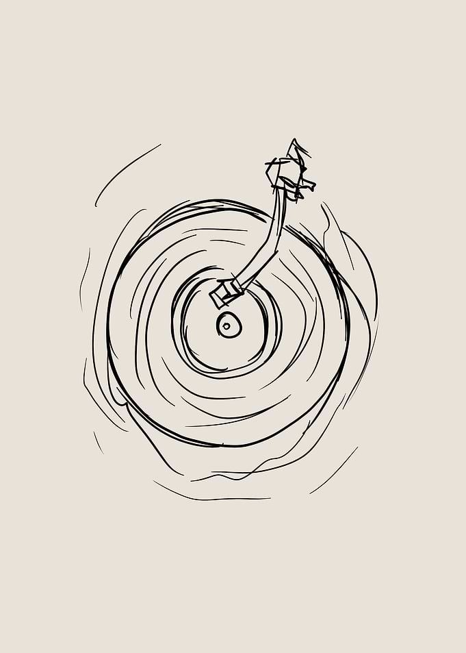 Vinyl Record Line Art