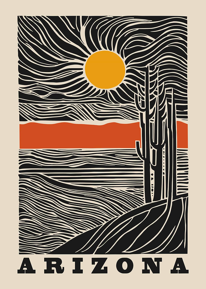 Arizona Desert Landscape Art Print