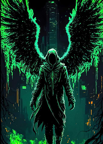 Winged Figure Green