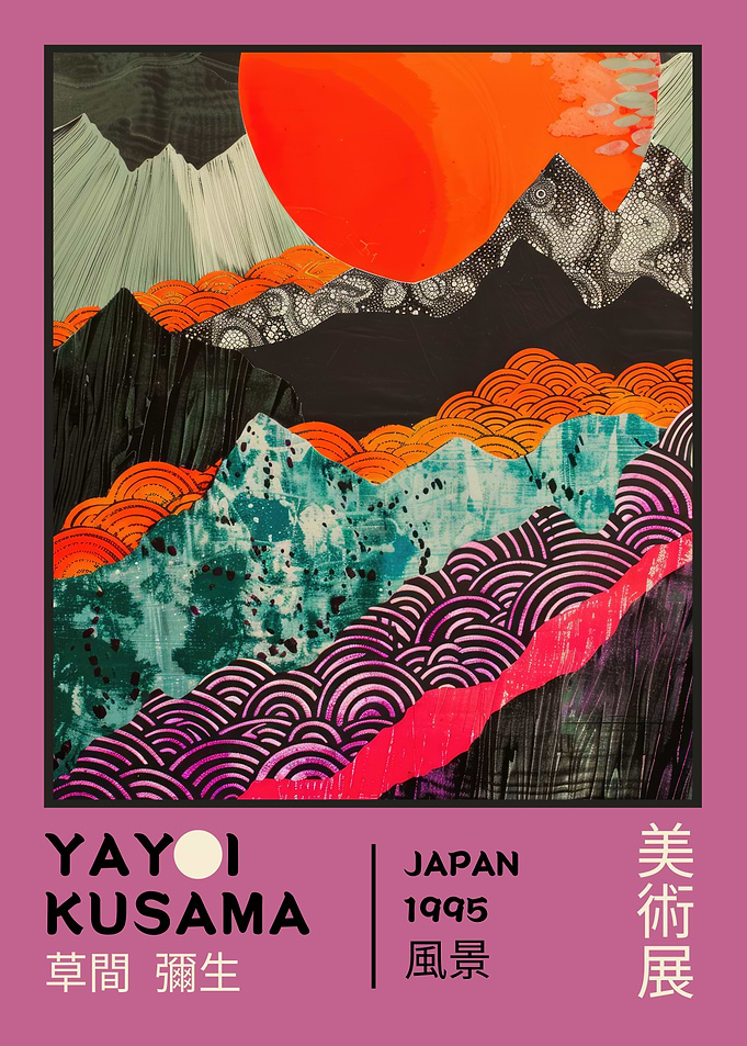 Yayoi Kusama Landscape Art Exhibition Poster