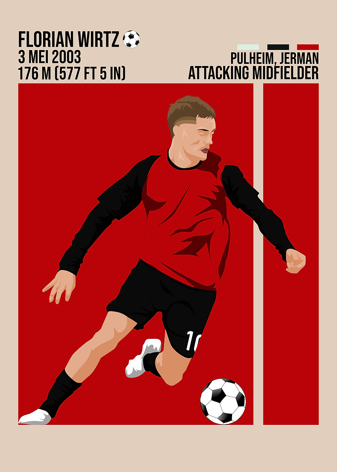 Florian Wirtz Soccer Player Illustration