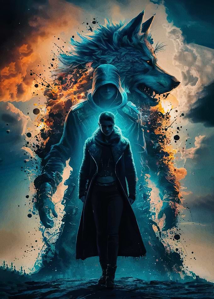 Man Wolf Hooded Figure