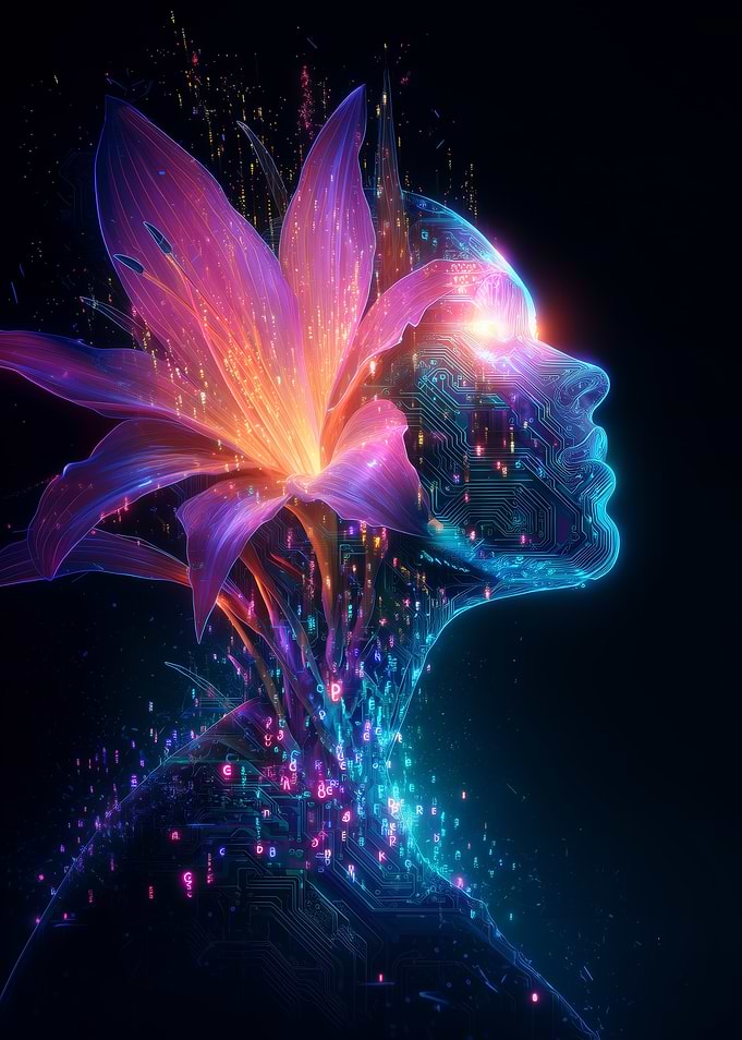 Digital Bloom: Nature and Technology Fusion
