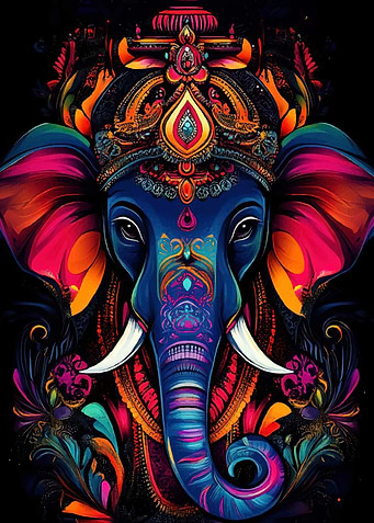 Colorful Ganesha Illustration