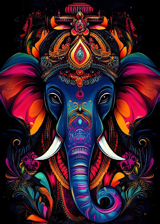 Colorful Ganesha Illustration