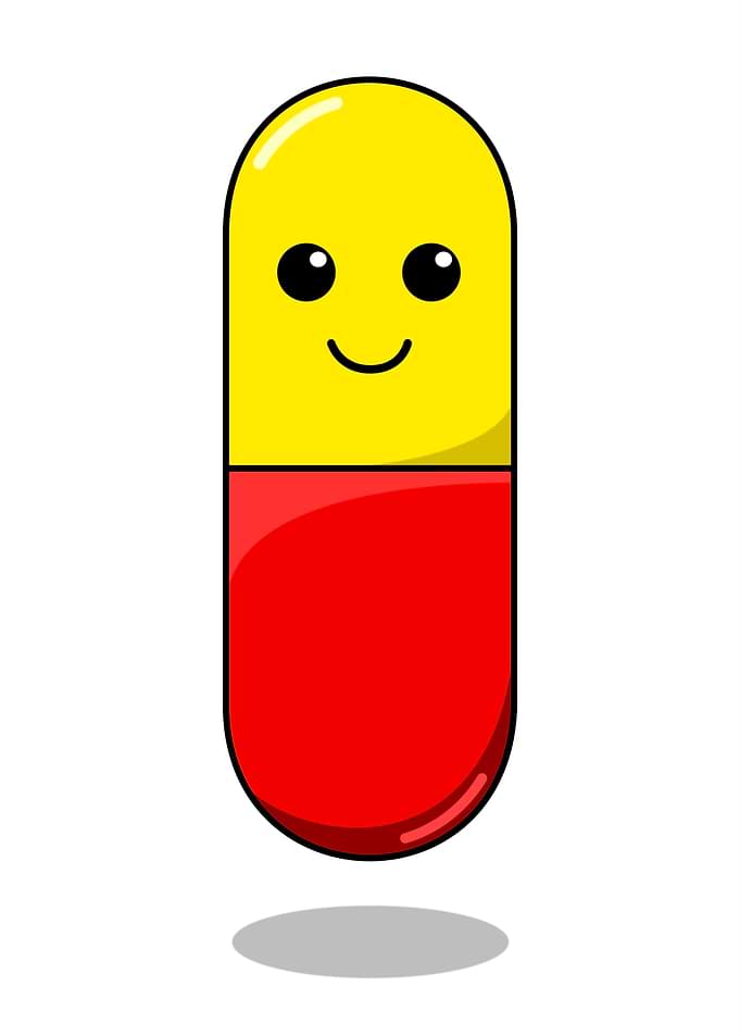 Cartoon Happy Pill
