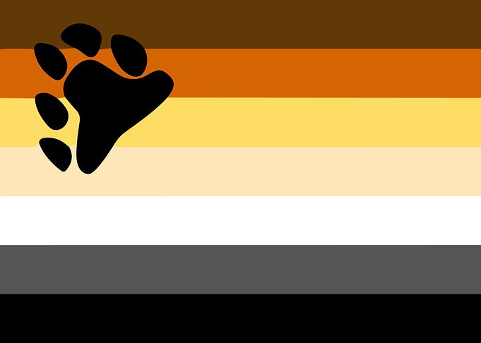 Bear Brotherhood Flag with Paw Print