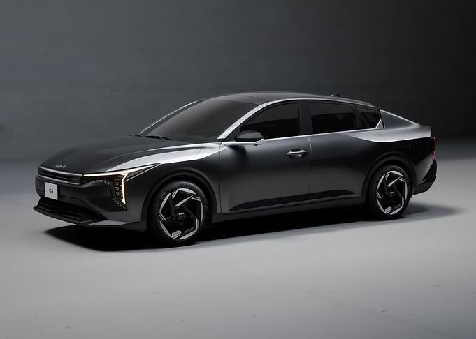 Sleek Gray Kia EV4 Concept Car