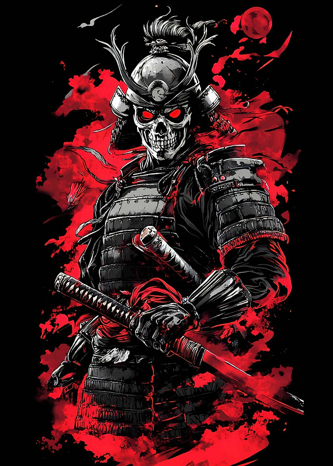 Skull Samurai Warrior Accents