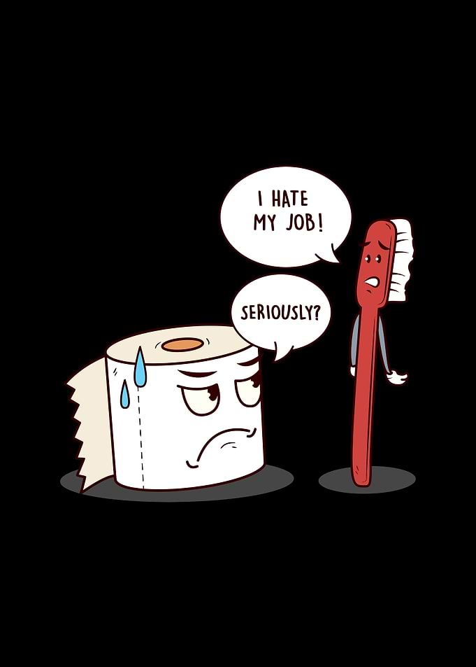 Toilet Paper and Toothbrush Cartoon