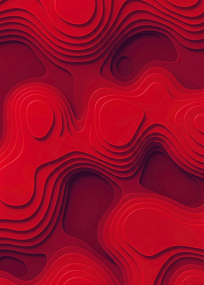 Red Topographic Abstract