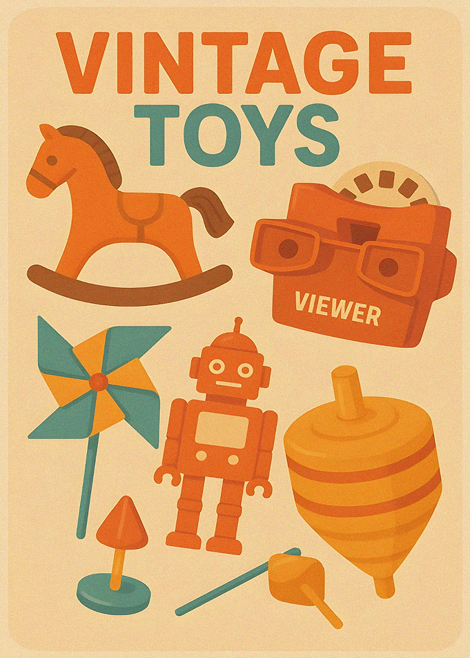 Vintage Toys Illustration