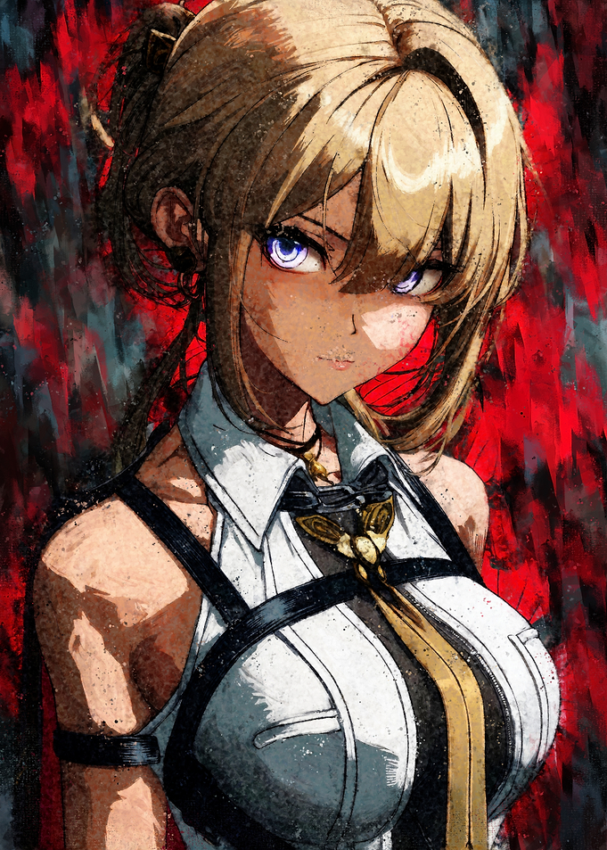 Bodyguard Anime Girl Evelyn with Blonde Hair