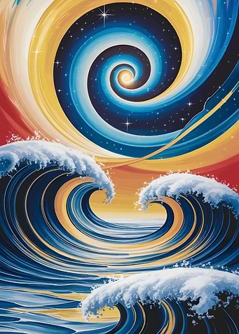 Ocean Waves and Cosmic Swirl