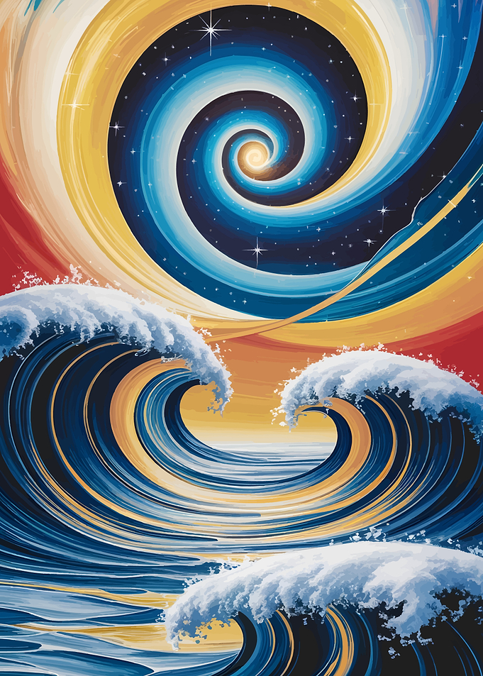 Ocean Waves and Cosmic Swirl