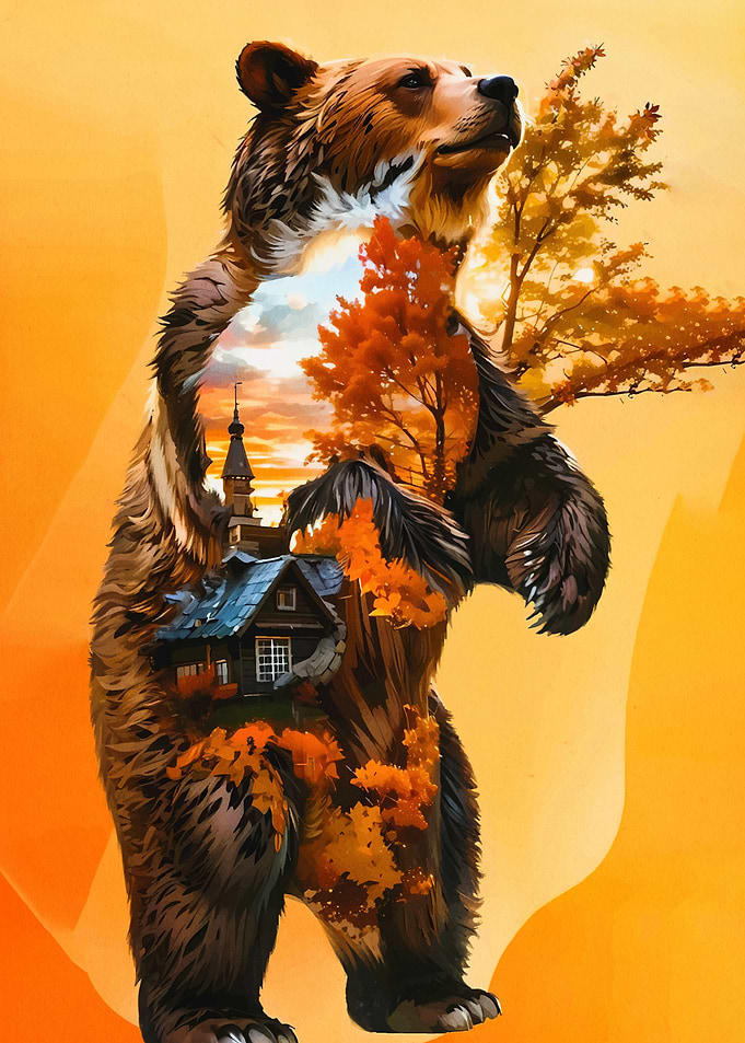 Bear Autumn Landscape