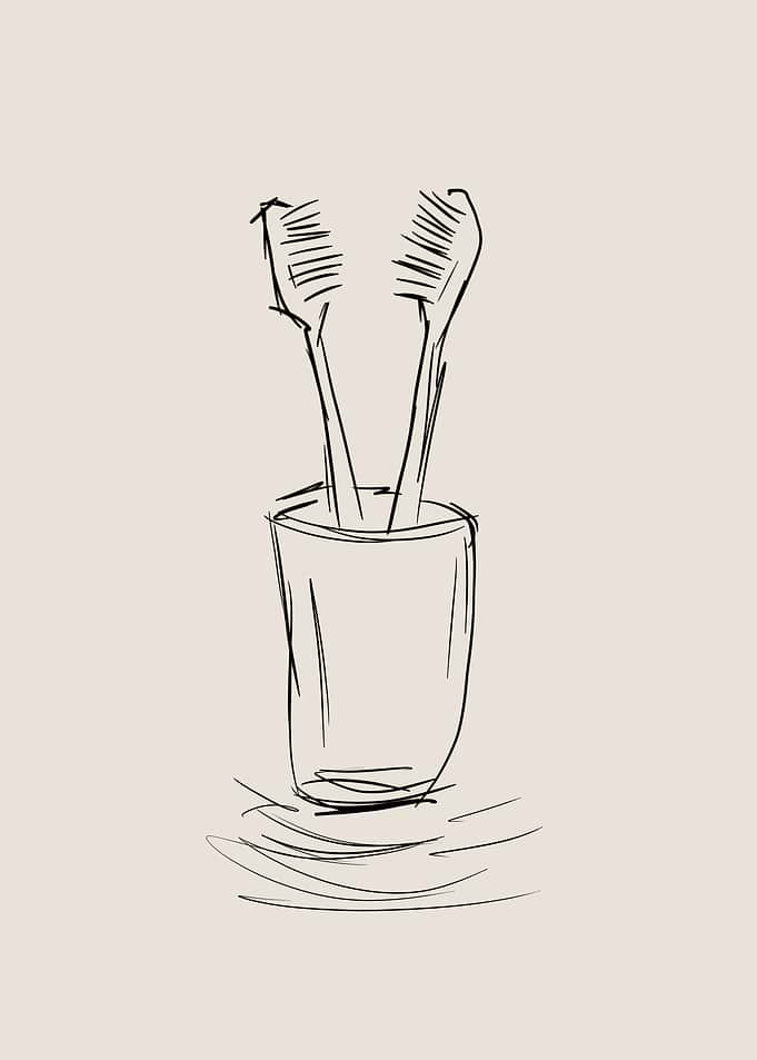 Toothbrush Line Art