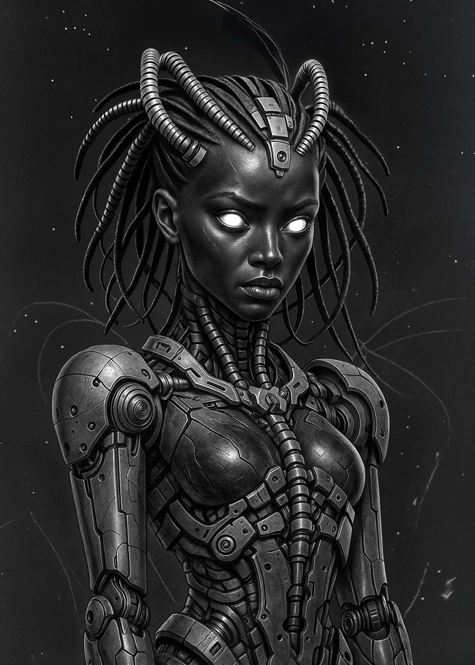 Cyborg Woman Portrait
