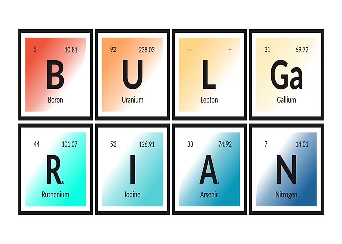 Bulgaria Elements Periodic Table Art