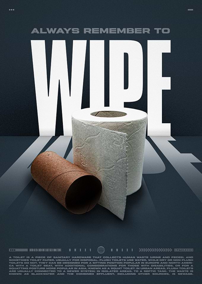 Funny Bathroom Toilet Paper Poster