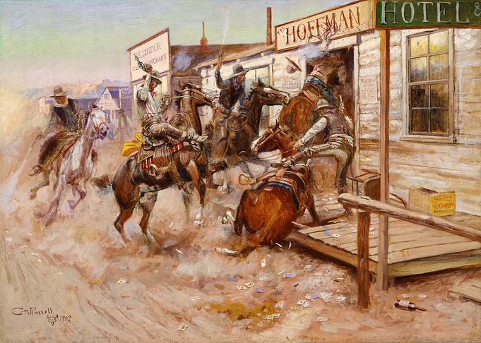 Wild West Shootout Painting