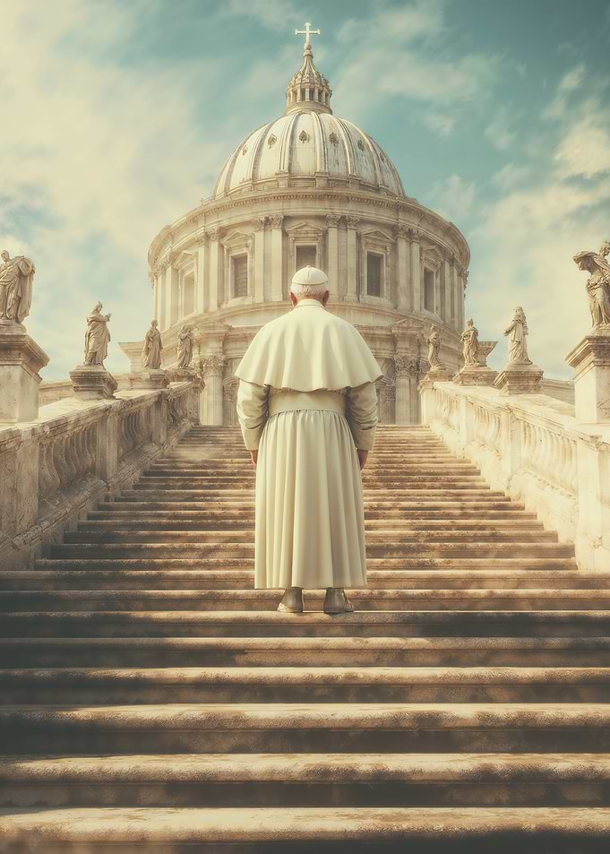 The Pope Ascends to the Vatican Dome