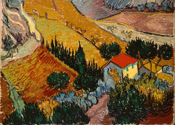 Vincent van Gogh Landscape with House and Ploughman