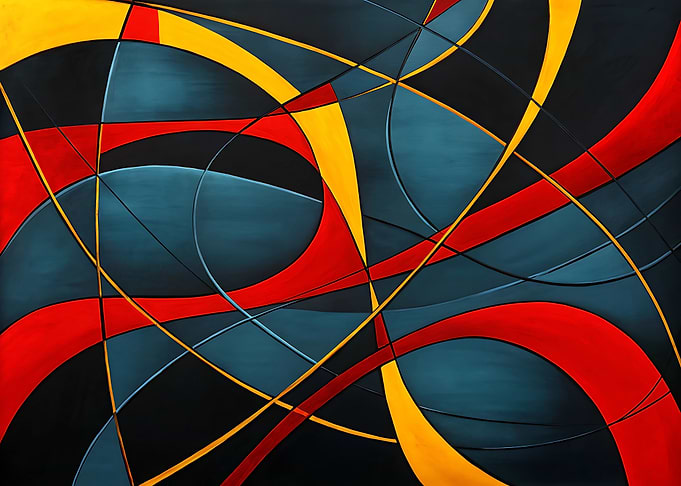 Abstract Painting with Curves and Lines