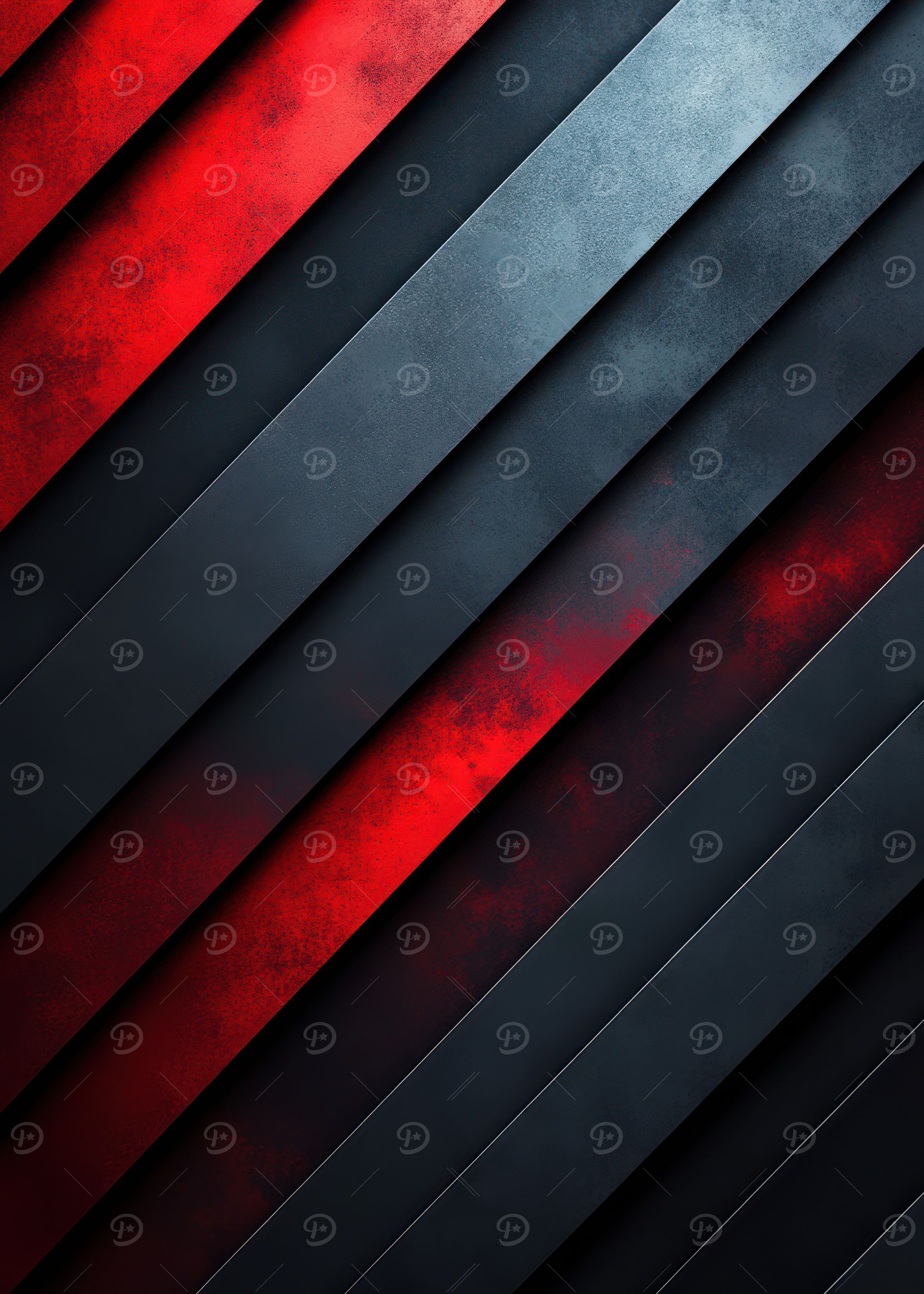 Abstract Red and Gray Diagonal Stripes