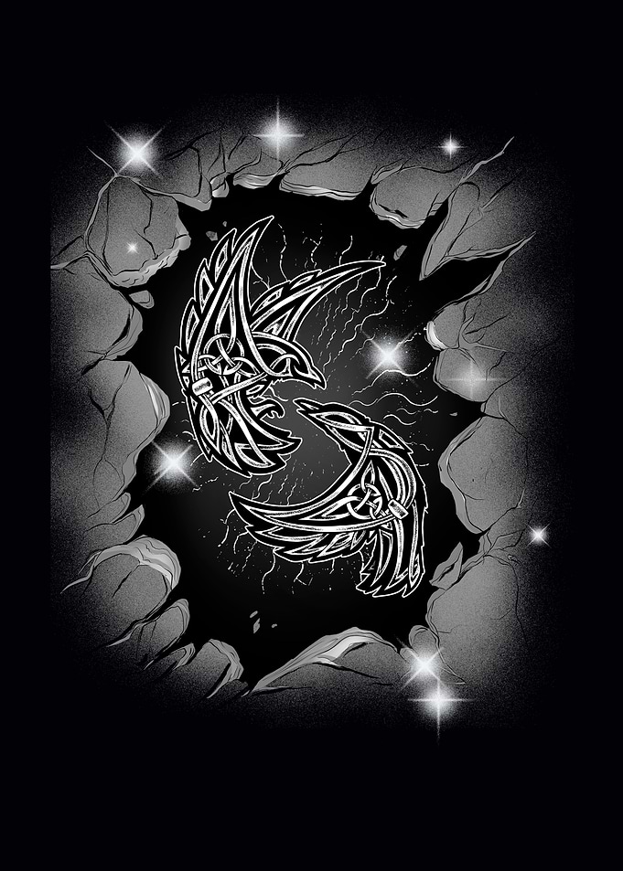 Celtic Ravens in Stone