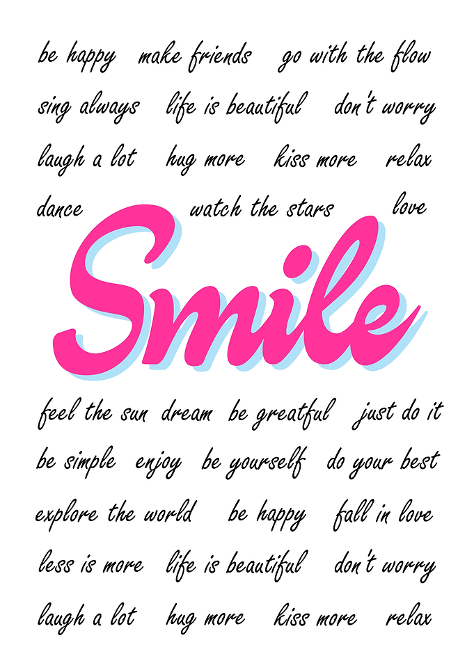 Smile Pink Typography Art