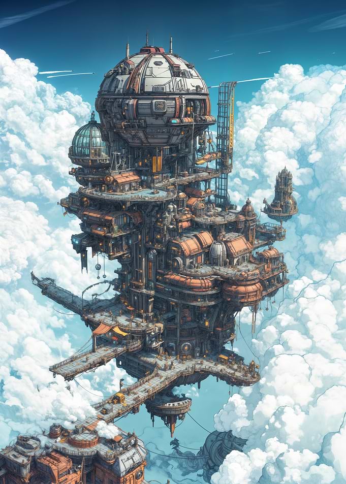 Steampunk City in the Sky