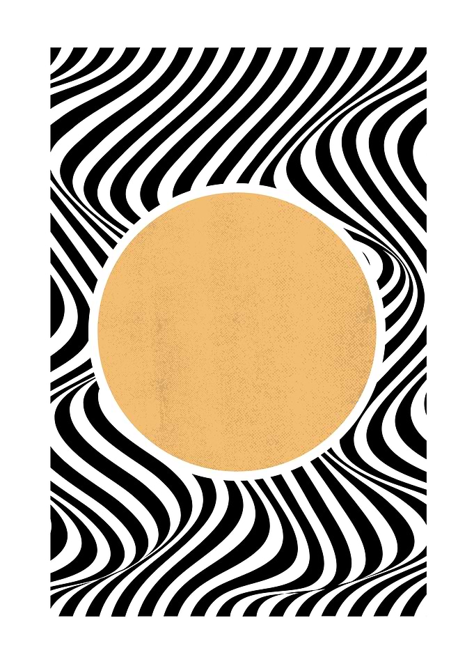 Abstract Black and White Circle Art