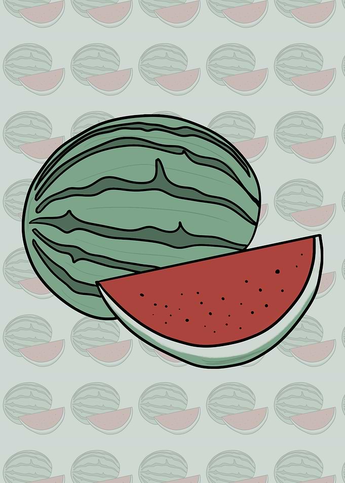 Watermelon Pattern with Slice