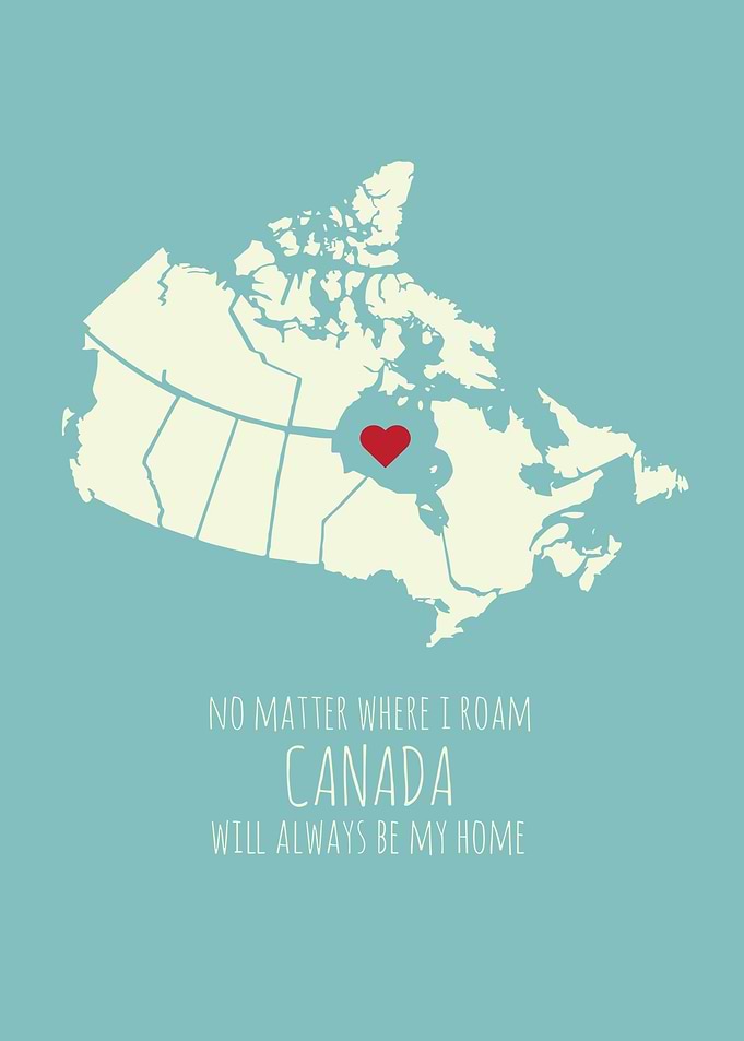 Canada Map with Heart