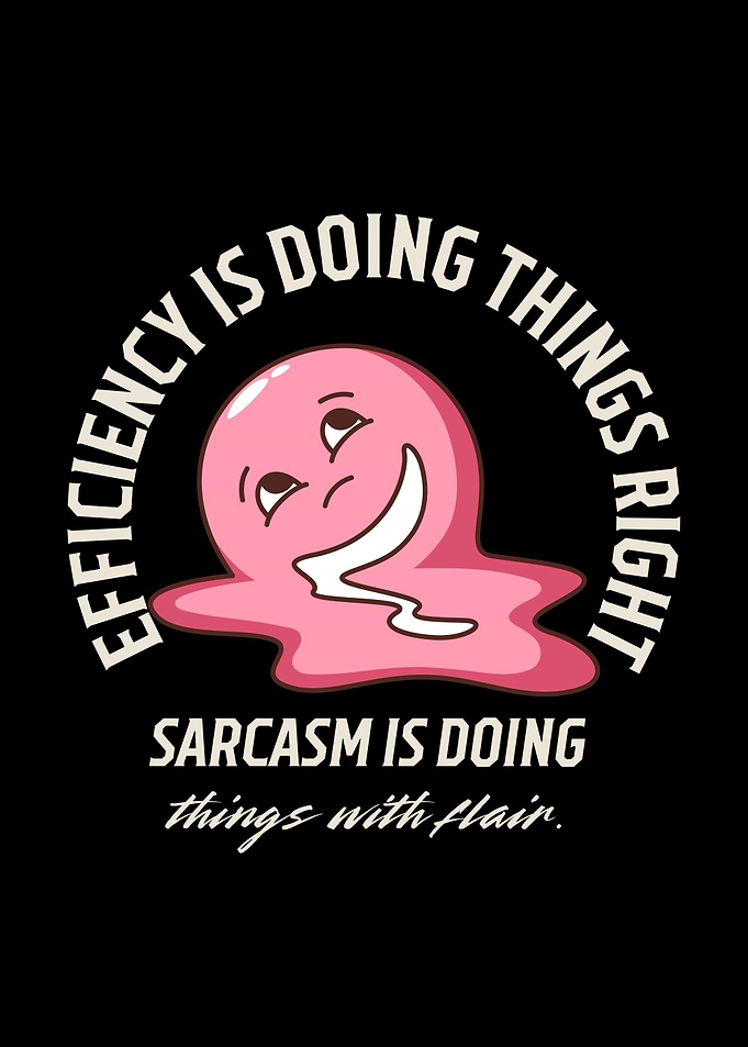 Efficiency and Sarcasm Cartoon Illustration