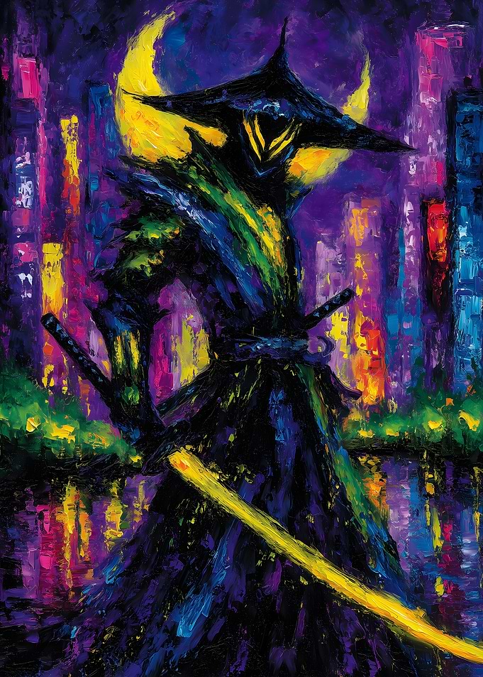 Cyberpunk Samurai Painting