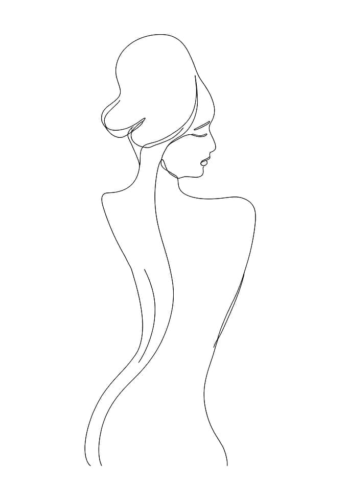 Minimalist Woman Line Art