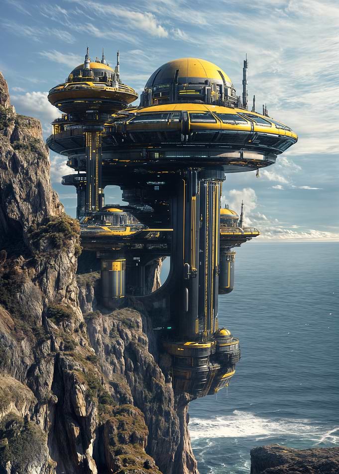 Futuristic Cliffside Structure