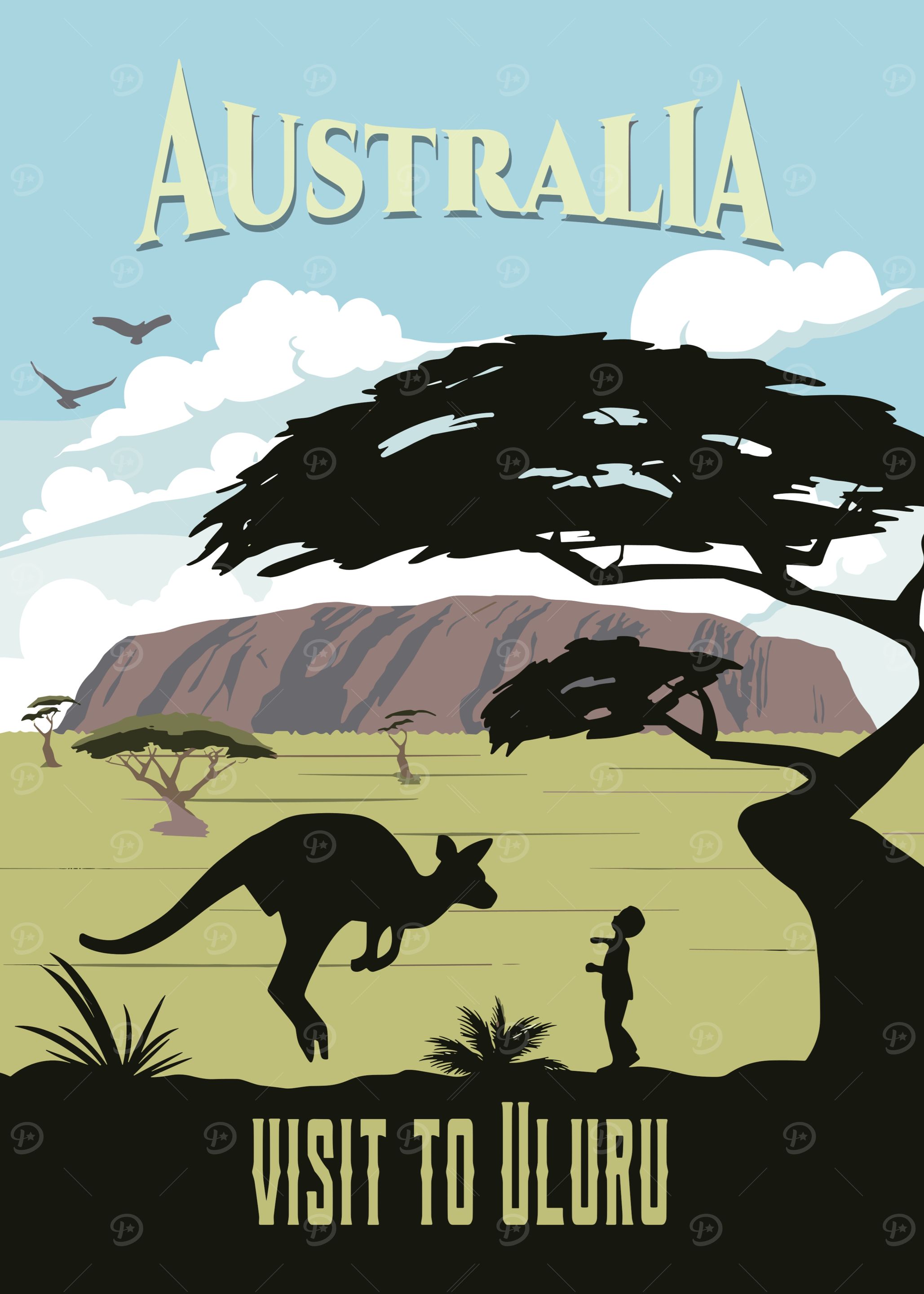 Australia Uluru Travel Poster