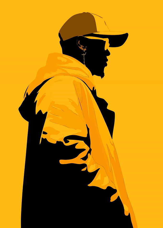 Street Fashion Hip Hop Style Silhouette Minimalist Portrait Art Illustration